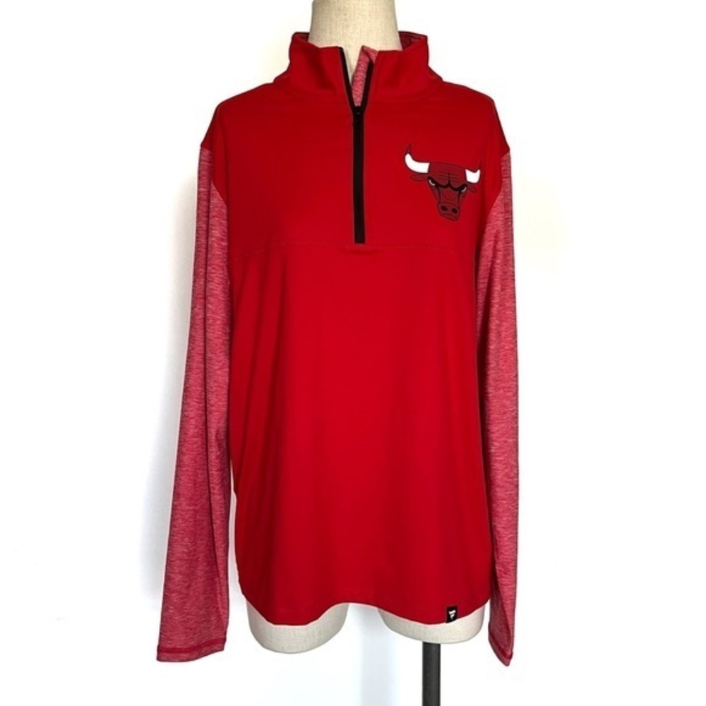 Fanatics Chicago Bulls Red 1/4 Zip Pull Over Size Medium